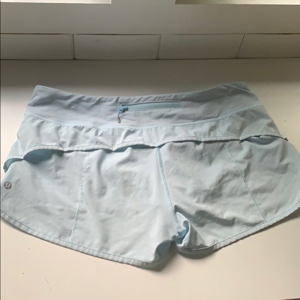 lulu lemon shorts. size 8. light blue.